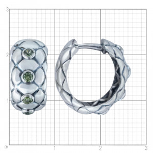 Серьги с10290 (5.68 г), серебро,  Зелено-желтый Хризолит купить в интернет-магазине Циркон С