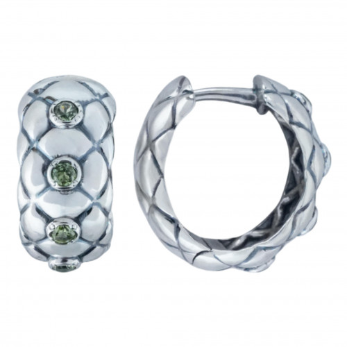 Серьги с10290 (5.68 г), серебро,  Зелено-желтый Хризолит купить в интернет-магазине Циркон С