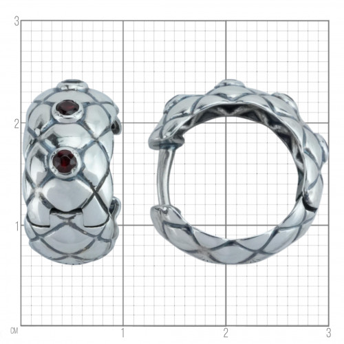 Серьги с10290 (5.66 г), серебро,  Красный Гранат купить в интернет-магазине Циркон С