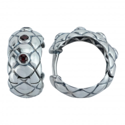 Серьги с10290 (5.66 г), серебро,  Красный Гранат купить в интернет-магазине Циркон С