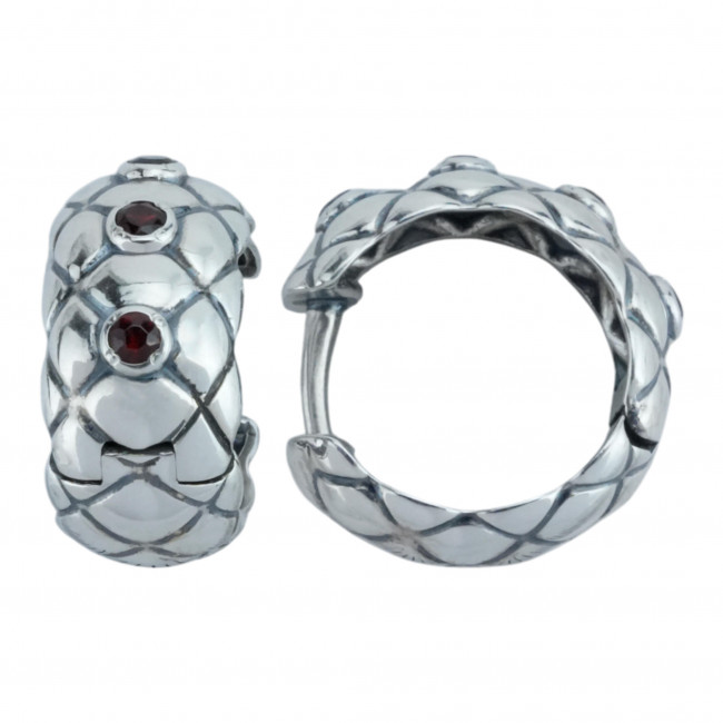 Серьги с10290 (5.66 г), серебро, красный, гранат купить в интернет-магазине Циркон С