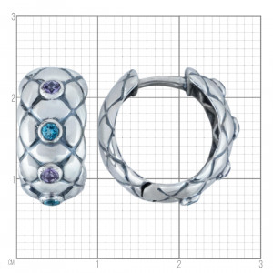 Серьги с10290 (5.80 г), серебро,  Фиолетовый, Голубой Аметист, Топаз Свисс купить в интернет-магазине Циркон С
