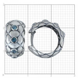 Серьги с10290 (5.76 г), серебро,  Голубой Топаз Свисс купить в интернет-магазине Циркон С