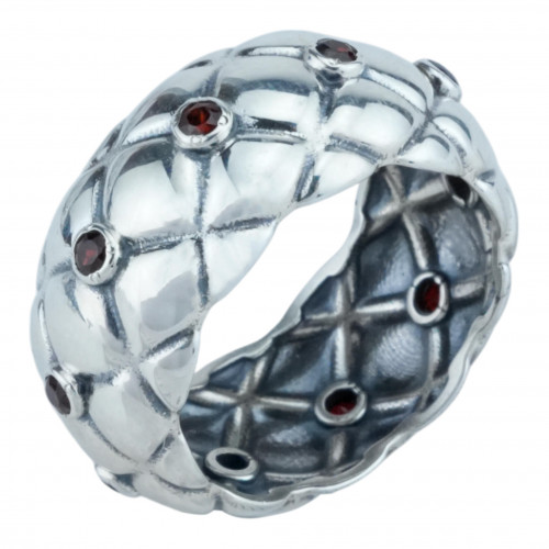 Кольцо к10290 (5.90 г), серебро,  Красный Гранат купить в интернет-магазине Циркон С