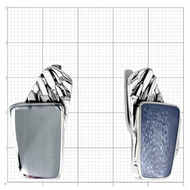 Серьги с10293 (11.56 г), серебро, стальной, гематит (имит) купить в интернет-магазине Циркон С