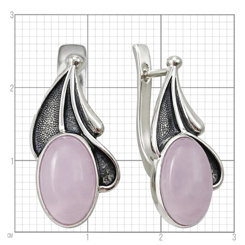 Серьги с103 (5.50 г), серебро,  Розовый Кварц розовый (Имит) купить в интернет-магазине Циркон С