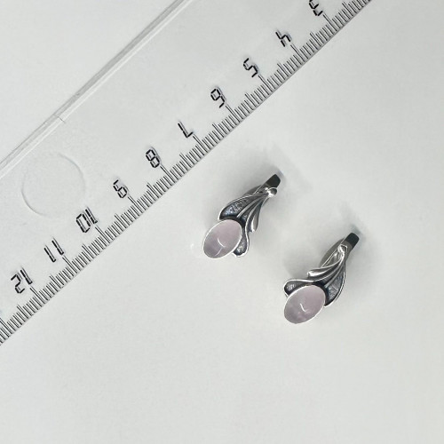 Серьги с103 (5.50 г), серебро,  Розовый Кварц розовый (Имит) купить в интернет-магазине Циркон С