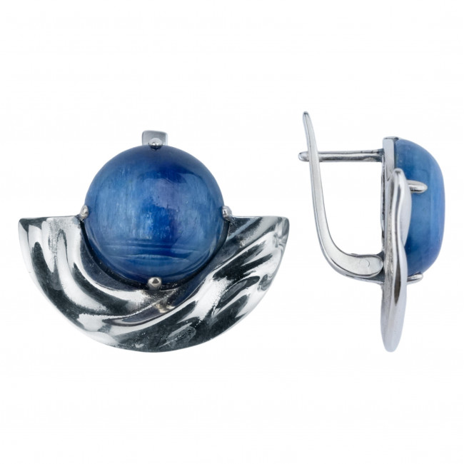 Серьги с10301 (15.50 г), серебро, синий, кианит купить в интернет-магазине Циркон С