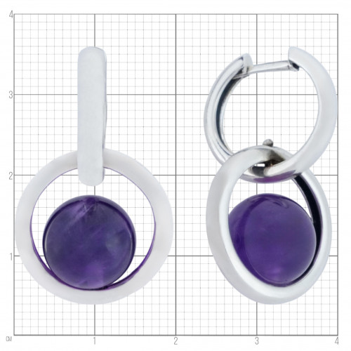 Серьги с10303 (14.02 г), серебро,  Фиолетовый Аметист купить в интернет-магазине Циркон С