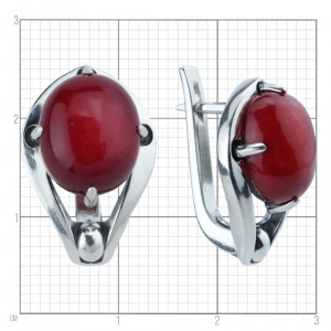 Серьги из серебра с кораллом с10312