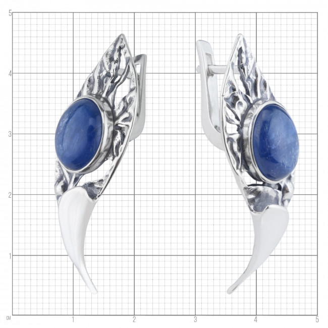 Серьги с10313 (11.00 г), серебро, синий, кианит купить в интернет-магазине Циркон С