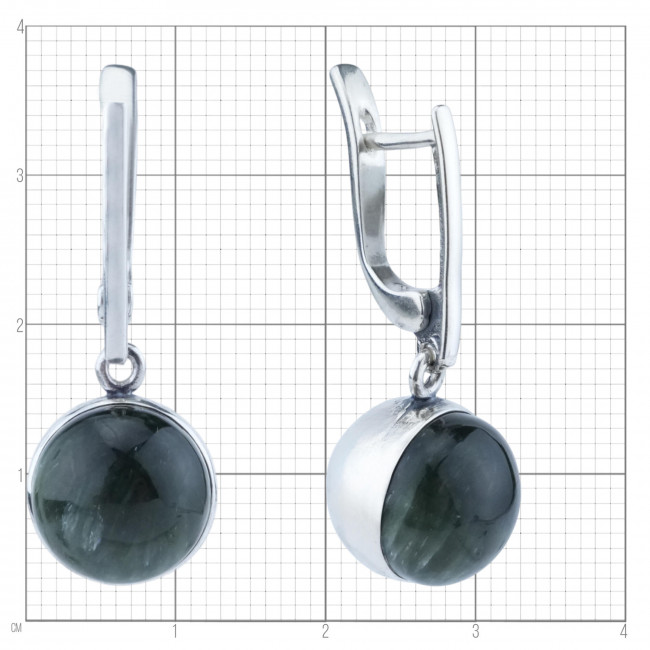 Серьги с10316 (9.20 г), серебро, зеленый, клинохлор купить в интернет-магазине Циркон С