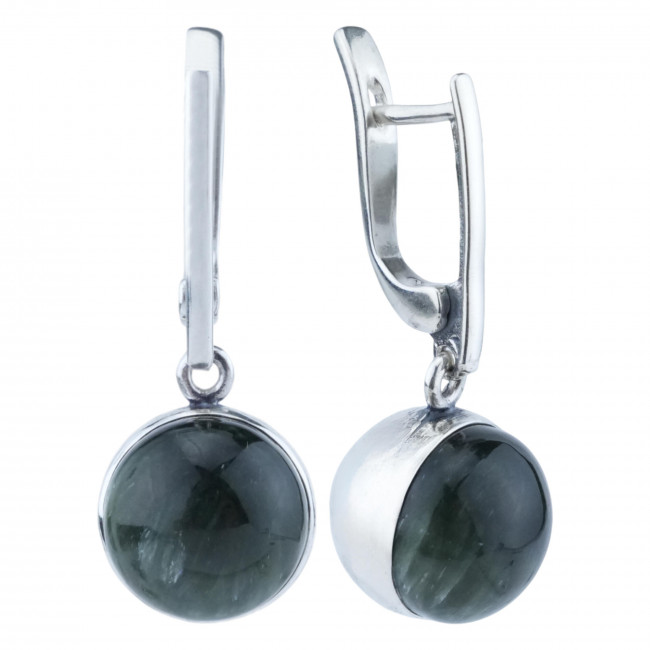Серьги с10316 (9.20 г), серебро, зеленый, клинохлор купить в интернет-магазине Циркон С