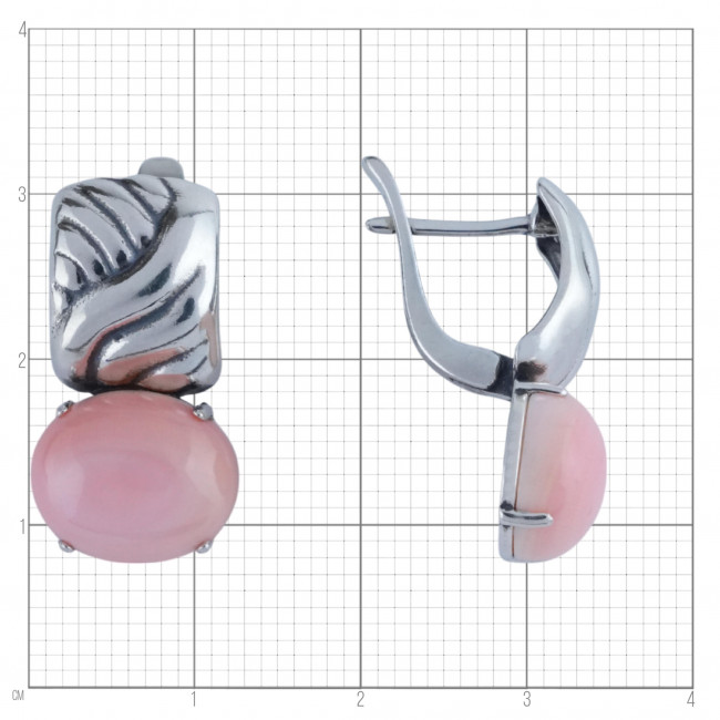 Серьги с10320 (5.99 г), серебро, розовый, кожа ангела купить в интернет-магазине Циркон С