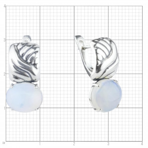 Серьги из серебра с опалом с10320