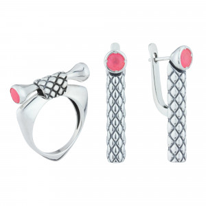 Серьги из серебра с опалом с10343
