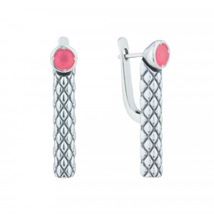 Серьги из серебра с опалом с10343