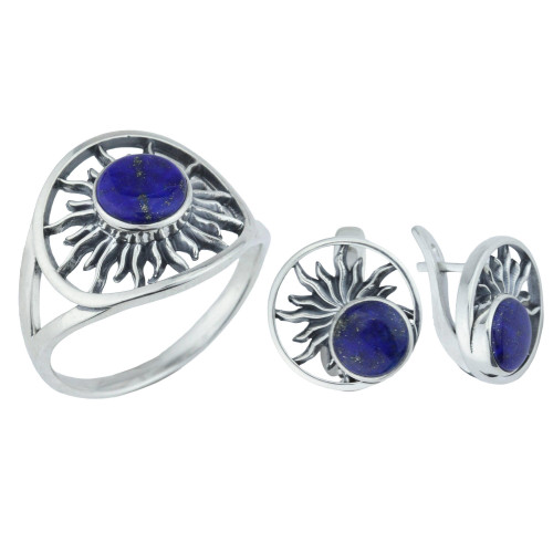 Кольцо к10344 (3.79 г), серебро,  Синий Лазурит купить в интернет-магазине Циркон С