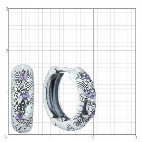 Серьги с10351 (3.49 г), серебро,  Фиолетовый Аметист купить в интернет-магазине Циркон С
