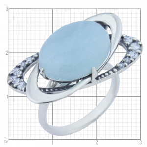 Серебряное кольцо с аквамарином к10363