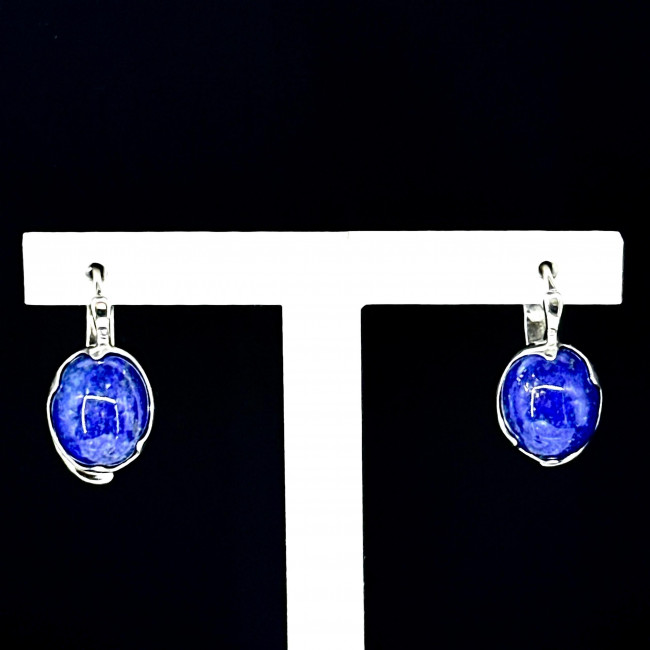 Серьги с1062 (4.68 г), серебро, синий, лазурит купить в интернет-магазине Циркон С