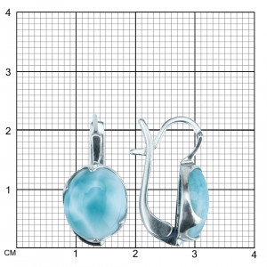 Серьги с1062 (5.34 г), серебро,  Голубой Ларимар купить в интернет-магазине Циркон С