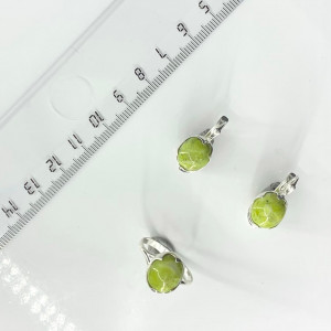 Серьги с1062 (5.33 г), серебро,  Зелено-желтый Лизардит купить в интернет-магазине Циркон С