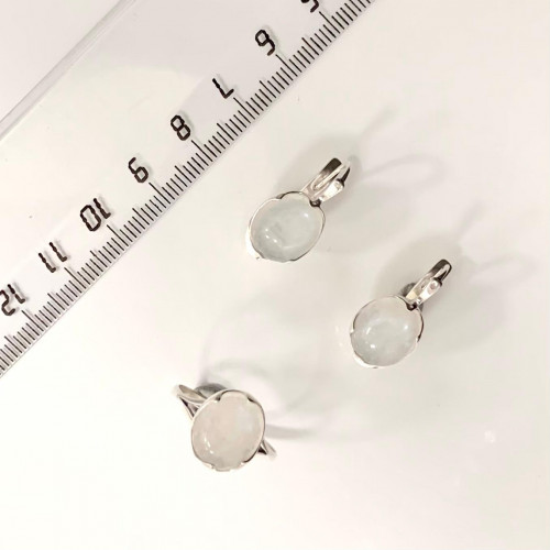 Серьги с1062 (5.28 г), серебро,  Молочно-голубой Адуляр купить в интернет-магазине Циркон С