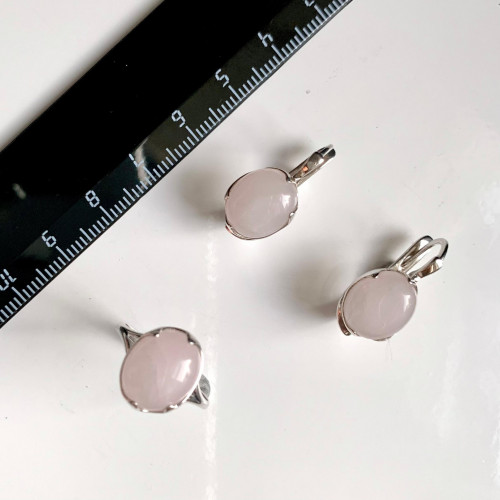 Серьги с1062 (5.07 г), серебро,  Розовый Кварц розовый купить в интернет-магазине Циркон С