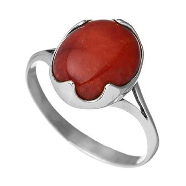 Серебряное кольцо Циркон к1062, красный, коралл Кольцо к1062 (2.42 г), серебро, красный, коралл купить в интернет-магазине Циркон С