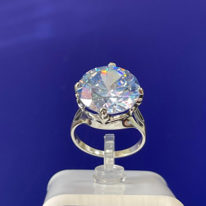Кольцо к1129 (9.39 г), серебро,  Голубой Фианит купить в интернет-магазине Циркон С