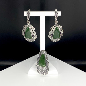 Массивные серьги из серебра с1197
