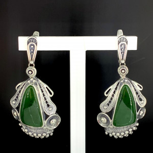 Массивные серьги из серебра с1197