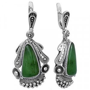 Массивные серьги из серебра с1197