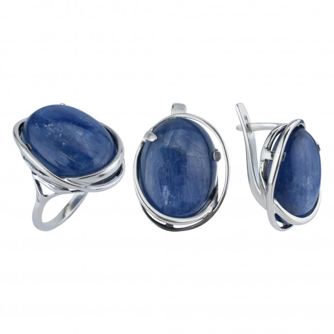 Серьги с1221 (13.95 г), серебро, синий, кианит купить в интернет-магазине Циркон С