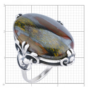 Кольцо с яшмой в серебре к1260