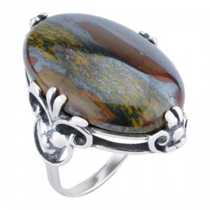 Кольцо с яшмой в серебре к1260