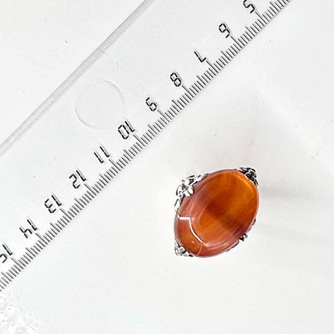 Кольцо к1260 (10.73 г), серебро, коричневый, сердолик купить в интернет-магазине Циркон С