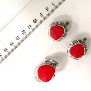 Серьги с1311 (10.99 г), серебро,  Красный Коралл (Имит) купить в интернет-магазине Циркон С