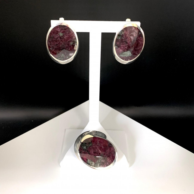 Серьги с1316 (13.59 г), серебро, бордовый, эвдиалит купить в интернет-магазине Циркон С
