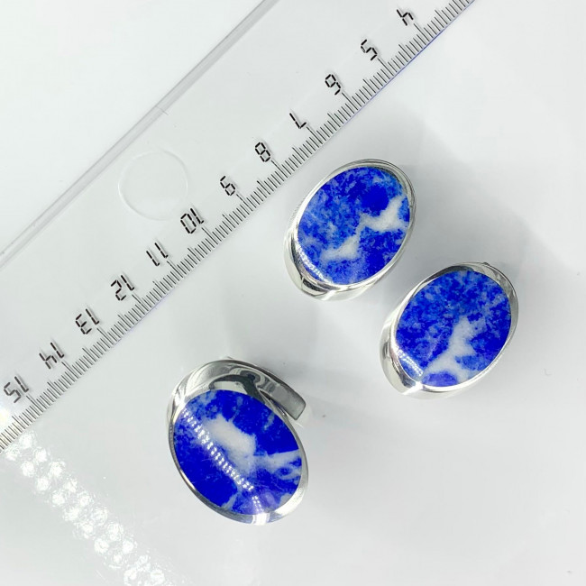 Серьги с1316 (14.95 г), серебро, синий, лазурит купить в интернет-магазине Циркон С