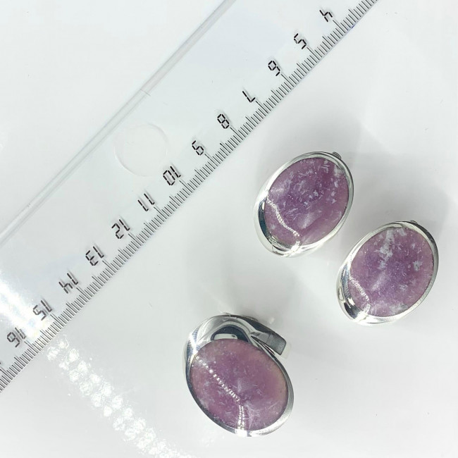 Серьги с1316 (14.68 г), серебро, фиолетовый, лепидолит купить в интернет-магазине Циркон С