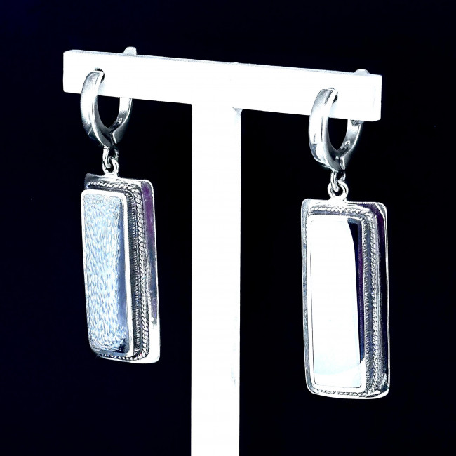 Серьги с1324 (15.50 г), серебро, стальной, гематит (имит) купить в интернет-магазине Циркон С