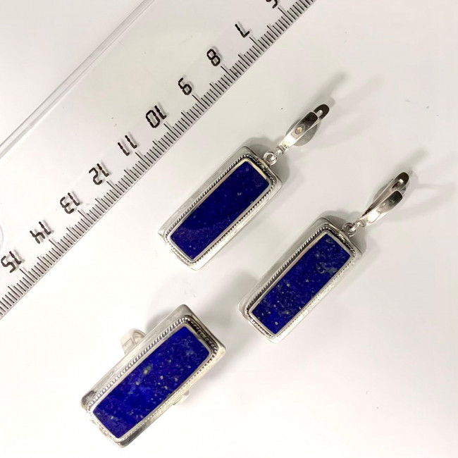 Кольцо к1324 (10.04 г), серебро, синий, лазурит купить в интернет-магазине Циркон С