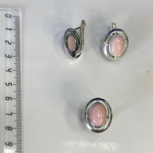 Серьги из серебра с кораллом с1330