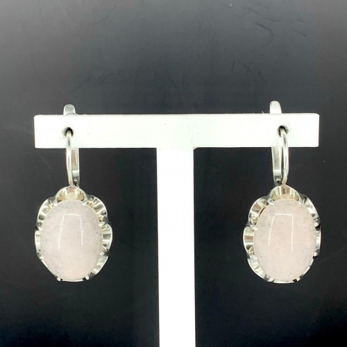 Серьги с1344 (9.96 г), серебро,  Розовый Морганит купить в интернет-магазине Циркон С