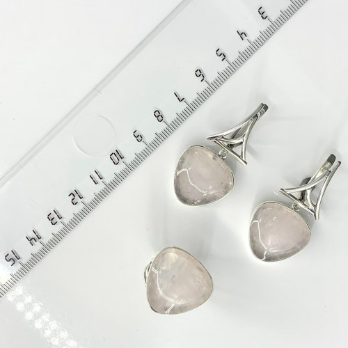 Серьги с1411 (14.73 г), серебро,  Розовый Кварц розовый купить в интернет-магазине Циркон С