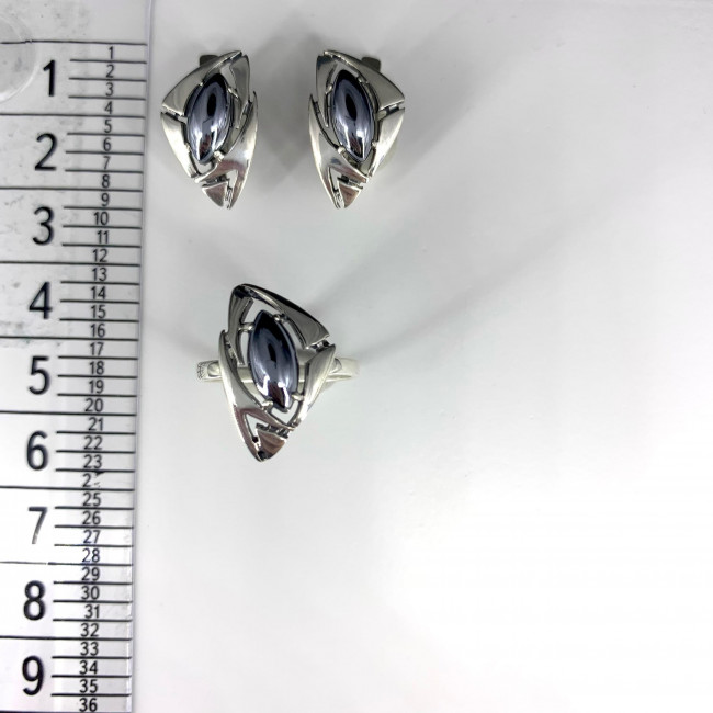 Серьги с1419 (4.93 г), серебро, стальной, гематит (имит) купить в интернет-магазине Циркон С