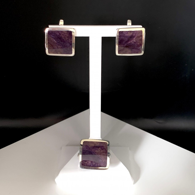 Серьги с1429 (9.37 г), серебро, фиолетовый, чароит купить в интернет-магазине Циркон С