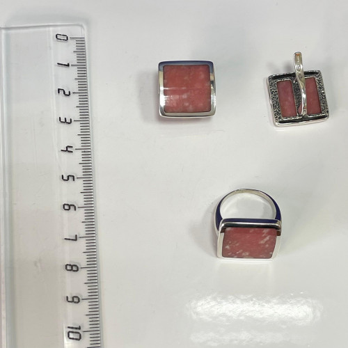 Кольцо к1429 (7.77 г), серебро,  Розовый Тулит купить в интернет-магазине Циркон С